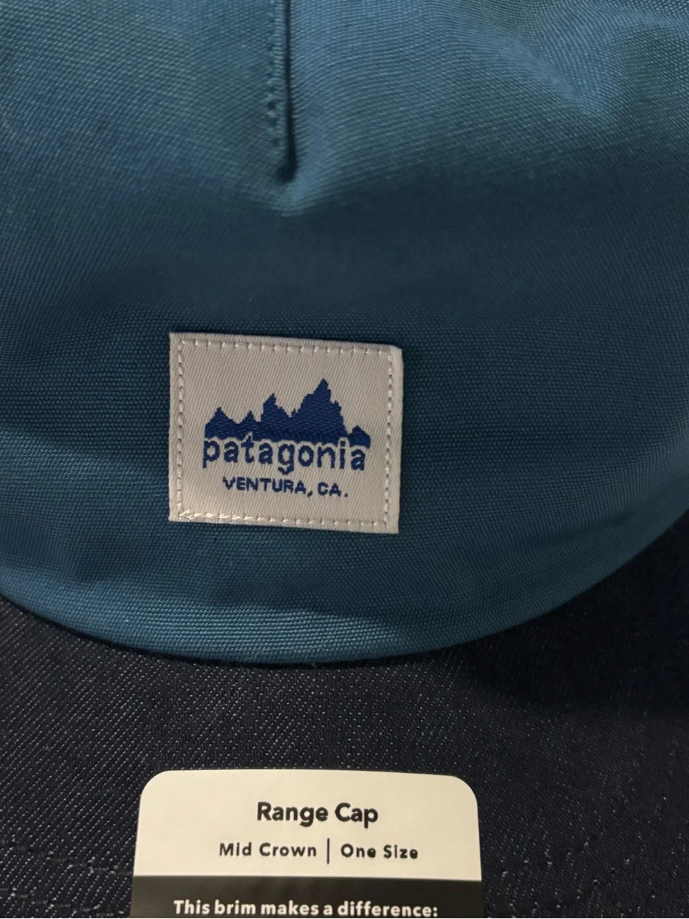 Patagonia Range Cap Wavy Blue & Navy Mid Crown One Size Snapback. NWT